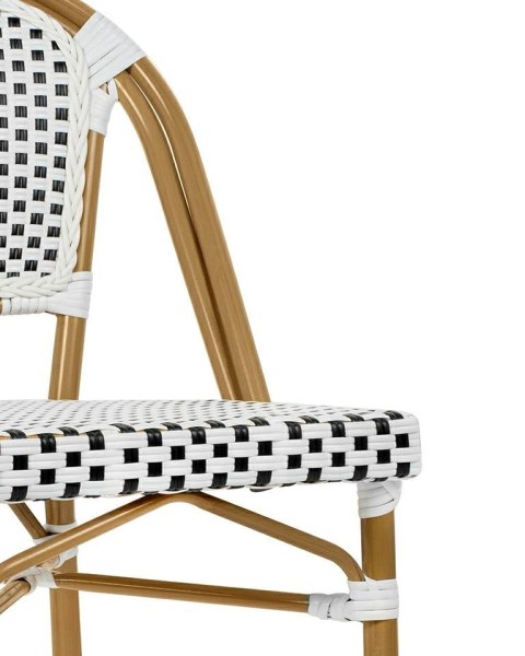 King Home Krzesło ogrodowe CAFE PARIS białe rattan