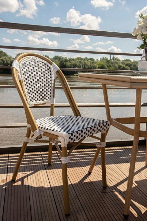King Home Krzesło ogrodowe CAFE PARIS białe rattan