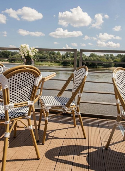 King Home Krzesło ogrodowe CAFE PARIS białe rattan