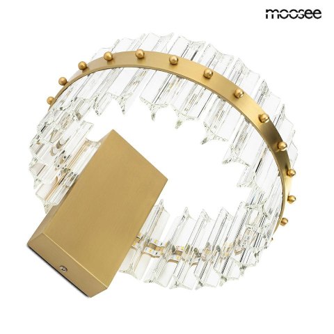 Moosee MOOSEE lampa ścienna SATURNUS WALL złota - LED, kryształ, stal szczotkowana