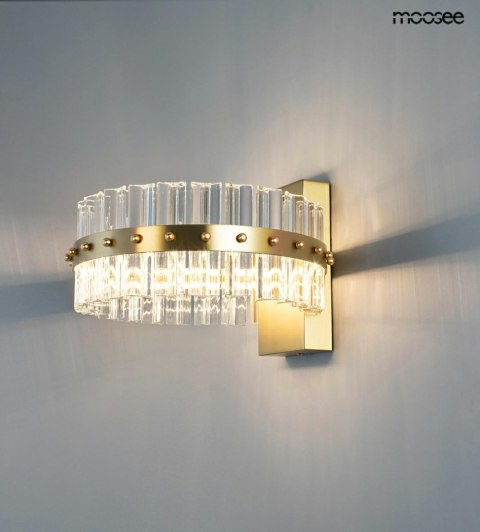 Moosee MOOSEE lampa ścienna SATURNUS WALL złota - LED, kryształ, stal szczotkowana