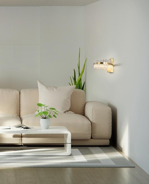 Moosee MOOSEE lampa ścienna SATURNUS WALL złota - LED, kryształ, stal szczotkowana