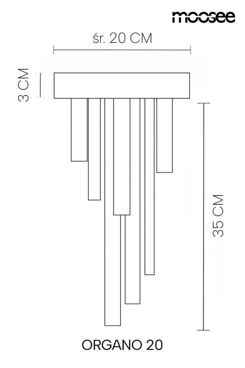 Moosee MOOSEE lampa sufitowa / plafon ORGANO 20 złota