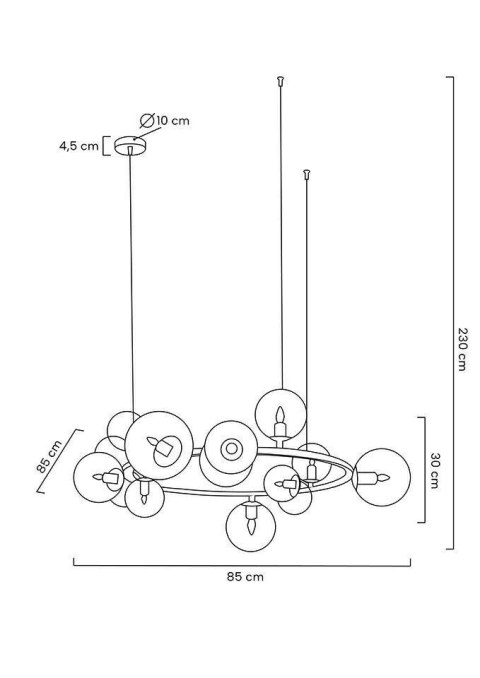 MOOSEE lampa wisząca ALURE 85 złota