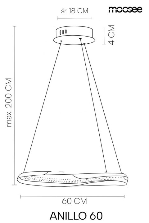 MOOSEE lampa wisząca ANILLO 60 złota