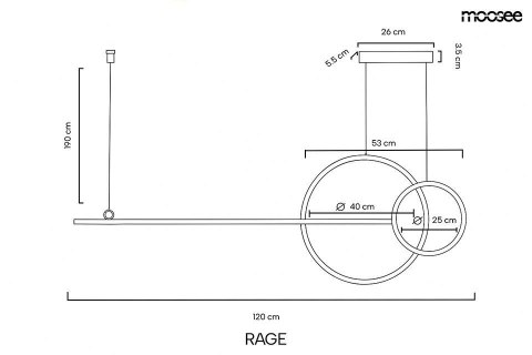 MOOSEE lampa wisząca RAGE złota