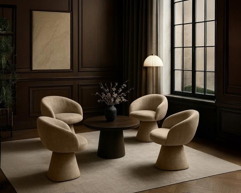 MaMaison krzesło obrotowe PEDRA beżowe