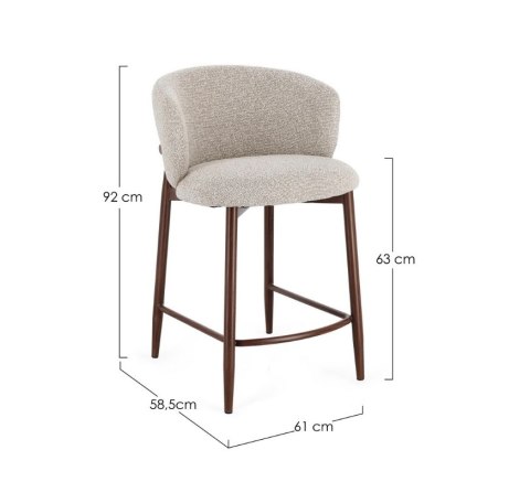 BIZZOTTO krzesło barowe AMALIA brązowe / beżowe