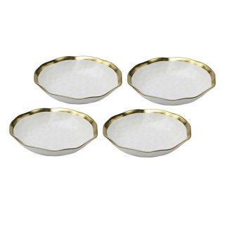 KARE komplet 4 talerzy głębokich BELL 20 cm biało-złoty