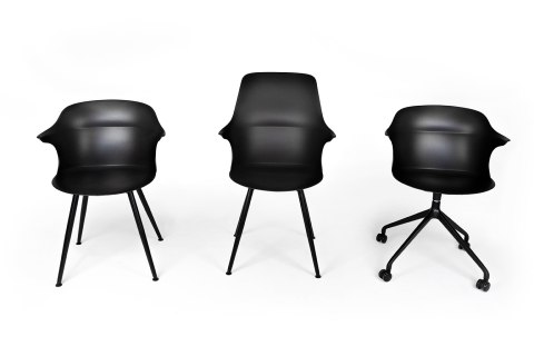 King Home Krzesło BRAZO HIGH czarne - polipropylen, metal