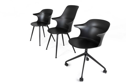 King Home Krzesło BRAZO HIGH czarne - polipropylen, metal