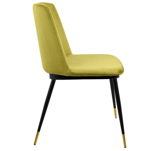 Krzesło DIEGO jasnozielone - welur, podstawa czarno złota