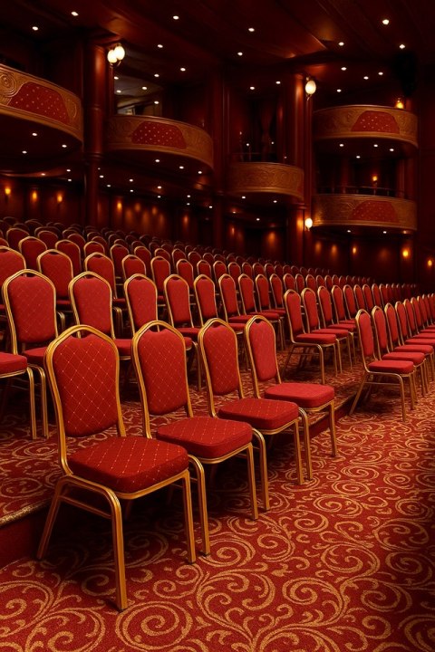 Krzesło bankietowe / konferencyjne HEROS czerwone / złote