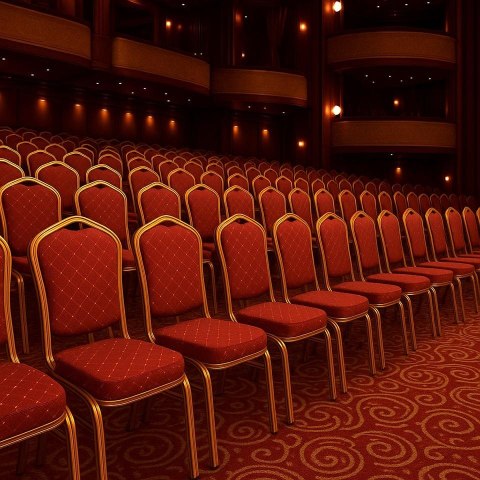 Krzesło bankietowe / konferencyjne HEROS czerwone / złote