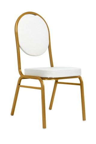 Krzesło bankietowe / konferencyjne HESTIA białe / złote