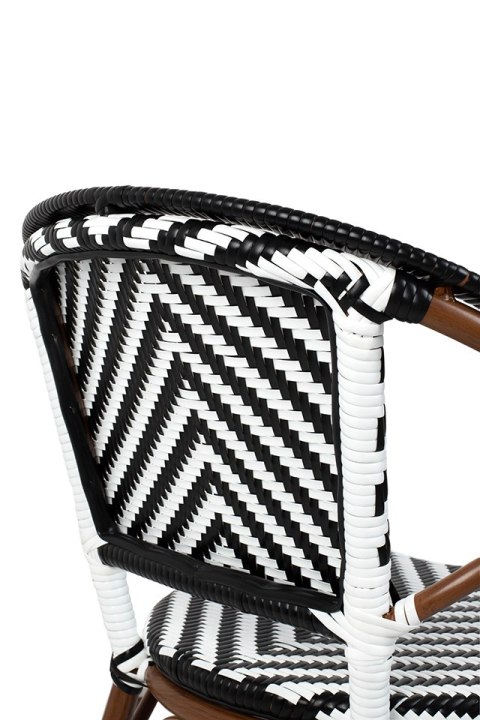 King Home Krzesło ogrodowe CAFE AZURE biały / czarny