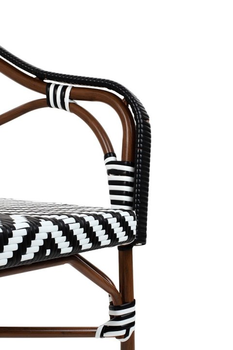 King Home Krzesło ogrodowe CAFE AZURE biały / czarny