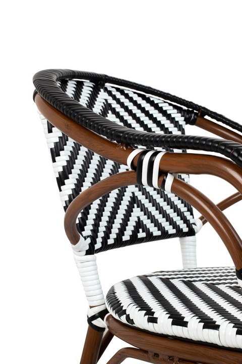 King Home Krzesło ogrodowe CAFE AZURE biały / czarny