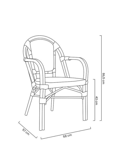 Krzesło ogrodowe CAFE PARIS ARM brązowe rattan
