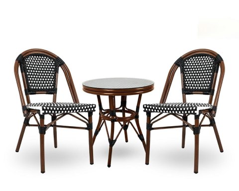 King Home Krzesło ogrodowe CAFE PARIS brązowe rattan