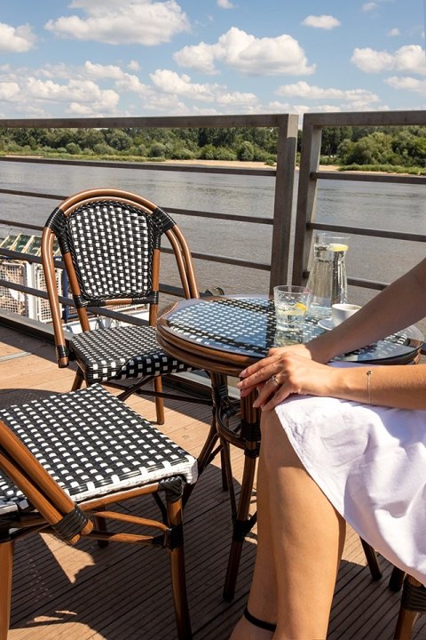 King Home Krzesło ogrodowe CAFE PARIS brązowe rattan