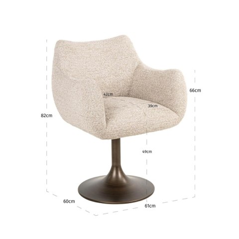 Richmond Interiors RICHMOND krzesło obrotowe ALDO beżowe