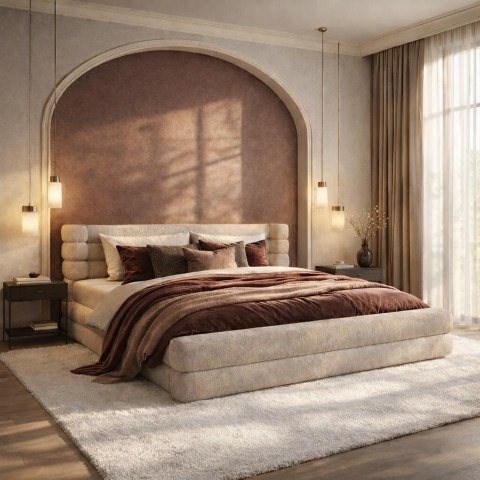 Richmond Interiors RICHMOND łóżko OBIDIS 180x210 beżowe