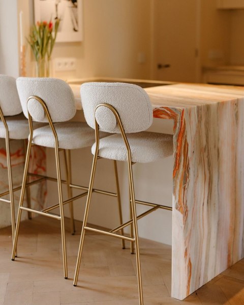 RICHMOND zestaw 2 krzeseł barowych XENIA 65 cm biały