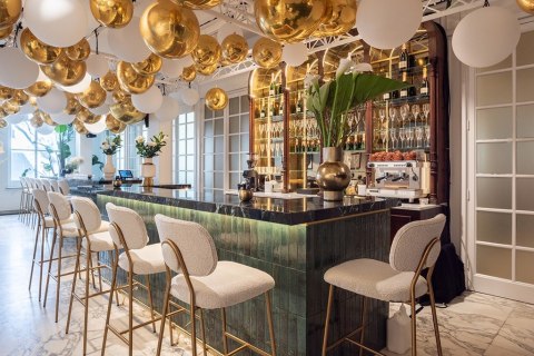 RICHMOND zestaw 2 krzeseł barowych XENIA 65 cm biały