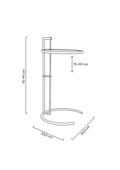 Stolik GREY chromowany - stal galwanizowana, szkło