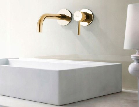 BATERIA UMYWALKOWA PODTYNKOWA LUNGO ZŁOTA + BOX