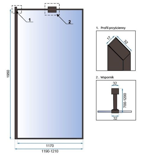ŚCIANKA PRYSZNICOWA BLER 110