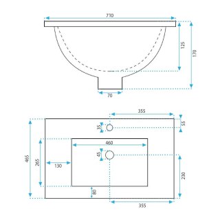 UMYWALKA DAFNE 70 - WPUSZCZANA