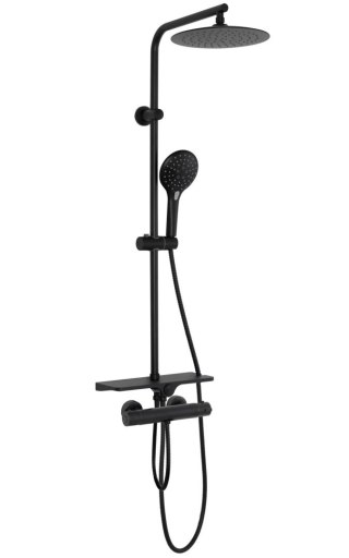 ZESTAW NATRYSKOWY MIKE CZARNY TERMOSTAT