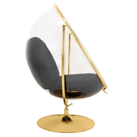 King Home Fotel BUBBLE STAND 2 GOLD VELVET poduszka czarna