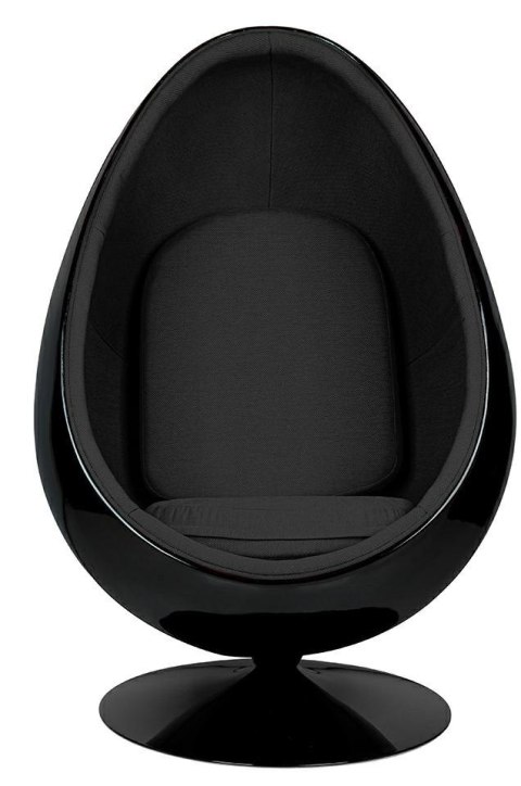 Fotel OVALIA BLACK czarny - włókno szklane, metal