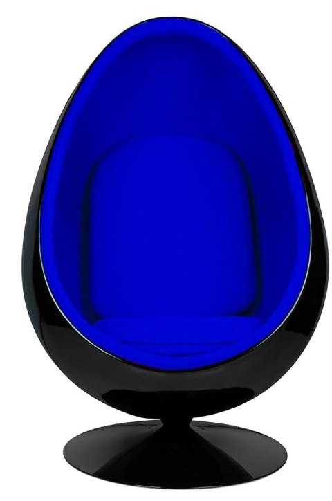 Fotel OVALIA BLACK niebieski - włókno szklane, metal