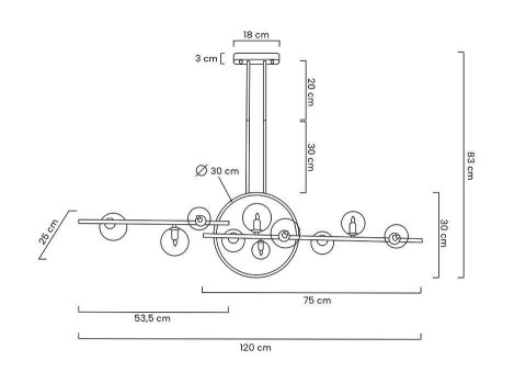 MOOSEE lampa wisząca ALURE LINE TWIN 120 czarna