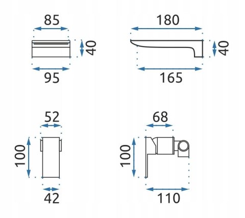 BATERIA UMYWALKOWA PODTYNKOWA MASON ZŁOTA