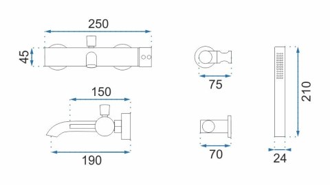 BATERIA WANNOWA LUNGO CHROM