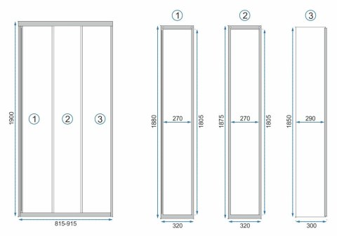 DRZWI PRYSZNICOWE ALEX BLACK 100