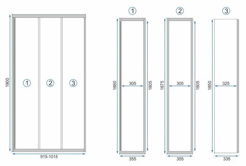 DRZWI PRYSZNICOWE ALEX BLACK 90