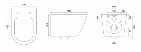 WC - CARLO MINI RIMLESS BLACK MATT