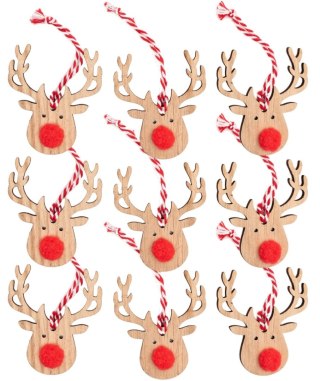 311367 OZDOBY NA CHOINKĘ RENIFER 9SZT