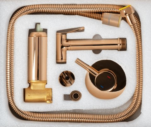 BATERIA BIDETOWA PODTYN LOOP LUNGO RÓŻOWE ZŁOTO