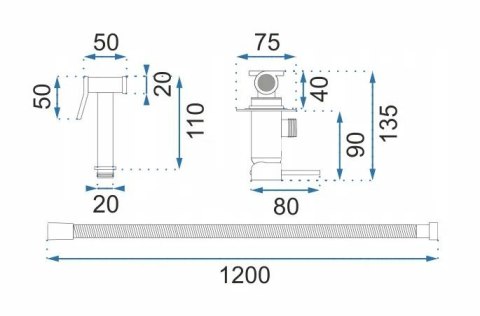 BATERIA BIDETOWA PODTYN LOOP LUNGO RÓŻOWE ZŁOTO