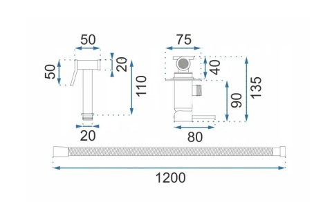BATERIA BIDETOWA PODTYNKOWA LOOP LUNGO BIAŁA