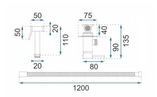 BATERIA BIDETOWA PODTYNKOWA LOOP LUNGO ZŁOTA SZCZO