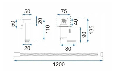 BATERIA BIDETOWA PODTYNKOWA LOOP LUNGO ZŁOTA SZCZO