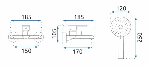 BATERIA WANNOWA MY1805-3WG BLOOM BIAŁA/ZŁOTA